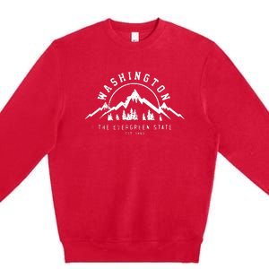 Washington The Evergreen State Nature Mountains Outdoor Gift Hoodie Premium Crewneck Sweatshirt