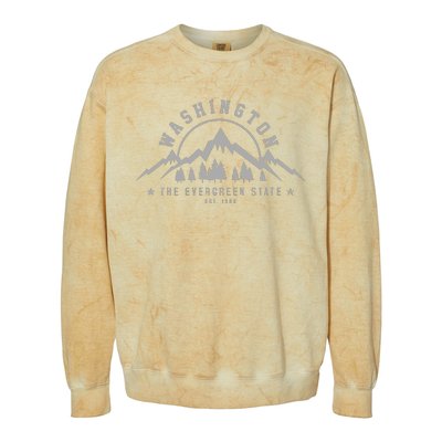 Washington The Evergreen State Nature Mountains Outdoor Gift Colorblast Crewneck Sweatshirt