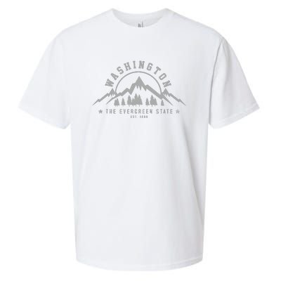 Washington The Evergreen State Nature Mountains Outdoor Gift Sueded Cloud Jersey T-Shirt