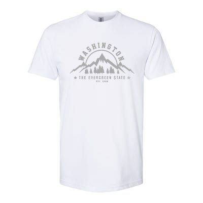 Washington The Evergreen State Nature Mountains Outdoor Gift Softstyle CVC T-Shirt