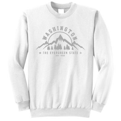 Washington The Evergreen State Nature Mountains Outdoor Gift Sweatshirt