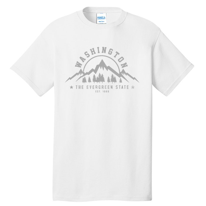 Washington The Evergreen State Nature Mountains Outdoor Gift Tall T-Shirt