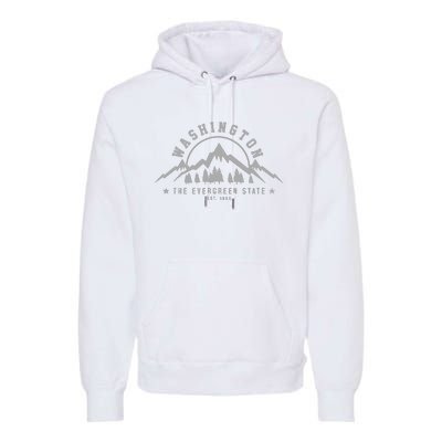 Washington The Evergreen State Nature Mountains Outdoor Gift Premium Hoodie