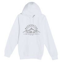 Washington The Evergreen State Nature Mountains Outdoor Gift Premium Pullover Hoodie