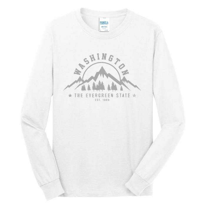 Washington The Evergreen State Nature Mountains Outdoor Gift Tall Long Sleeve T-Shirt