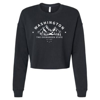 Washington The Evergreen State Cropped Pullover Crew