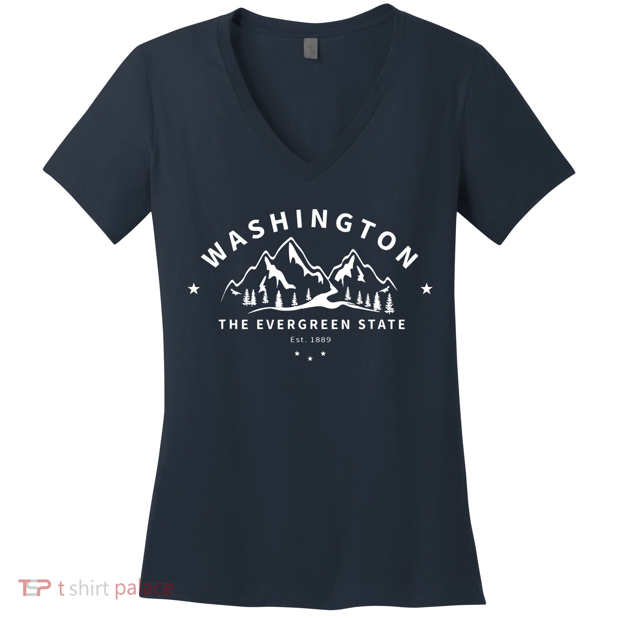 Washington The Evergreen State Women's V-Neck T-Shirt