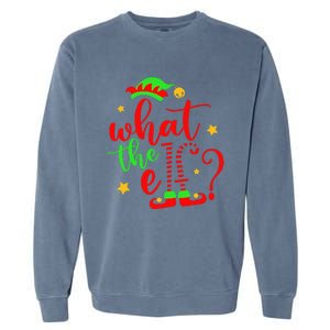 What The Elf Christmas Pajama Xmas Holiday Girl Funny Garment-Dyed Sweatshirt