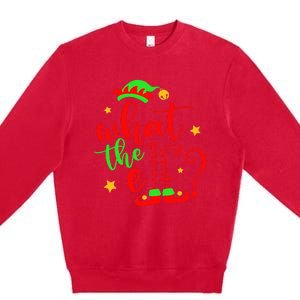 What The Elf Christmas Pajama Xmas Holiday Girl Funny Premium Crewneck Sweatshirt