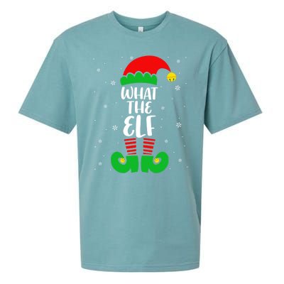 What The Elf Funny Christmas Elf Lover Matching Family Gift Sueded Cloud Jersey T-Shirt