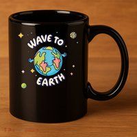 Wave To Earth Happy Earth Day 11oz C Handle Ceramic Mug