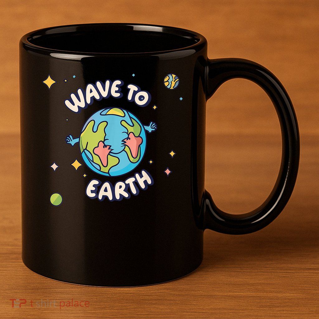 Wave To Earth Happy Earth Day 11oz C Handle Ceramic Mug