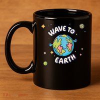 Wave To Earth Happy Earth Day 11oz C Handle Ceramic Mug
