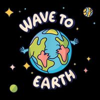 Wave To Earth Happy Earth Day Drawstring Bag