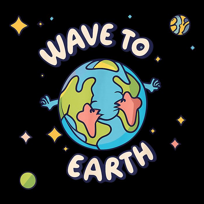 Wave To Earth Happy Earth Day Drawstring Bag