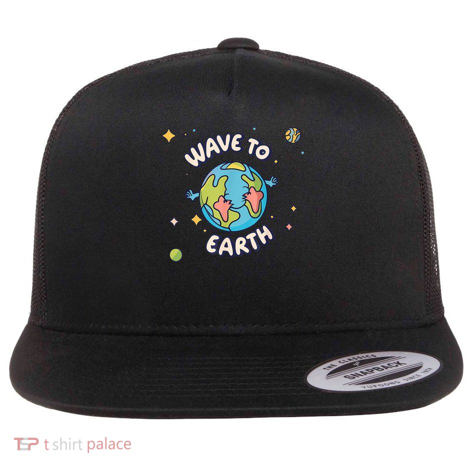 Wave To Earth Happy Earth Day Flatbill Hat