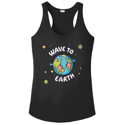 Wave To Earth Happy Earth Day Ladies PosiCharge Competitor Racerback Tank