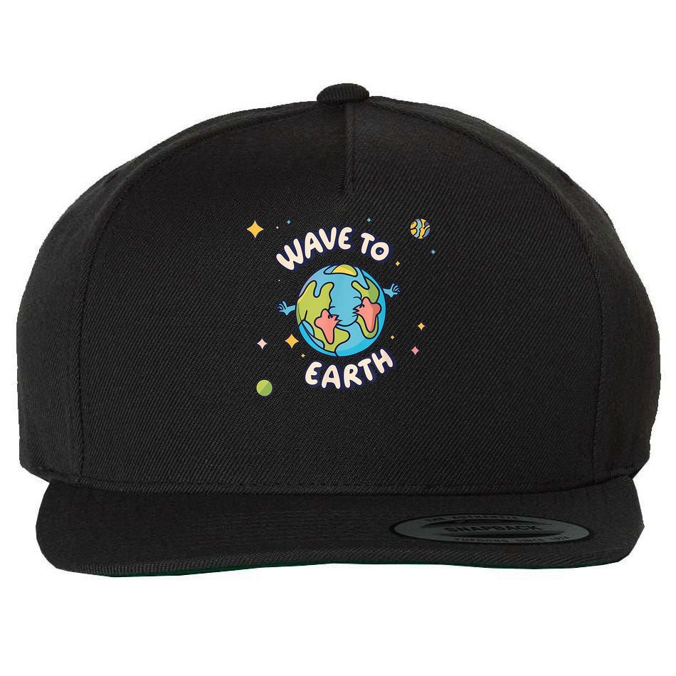 Wave To Earth Happy Earth Day Wool Snapback Cap