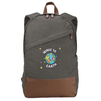 Wave To Earth Happy Earth Day Cotton Canvas Backpack