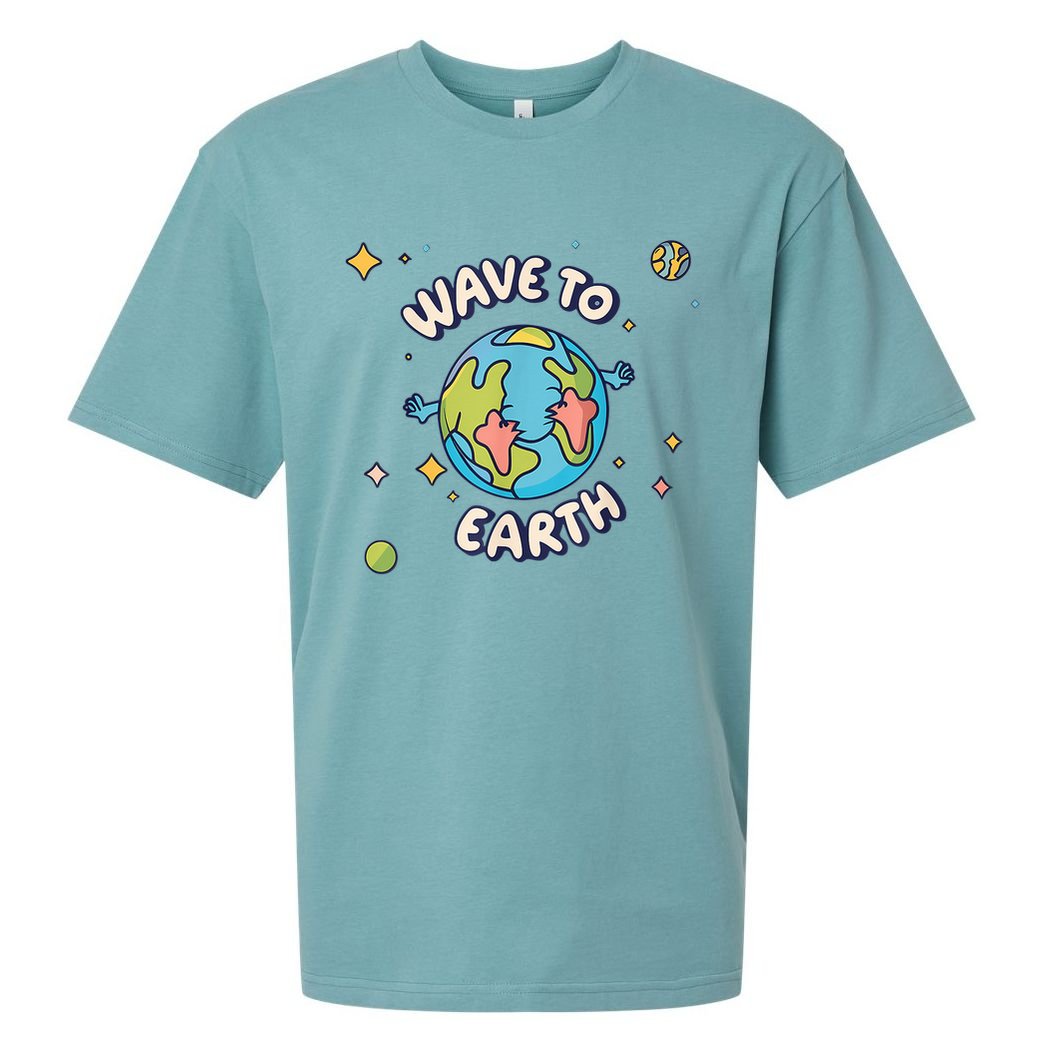 Wave To Earth Happy Earth Day Sueded Cloud Jersey T-Shirt