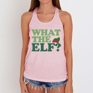 What The Elf Funny Christmas Elf Gift Women's Knotted Racerback Tank