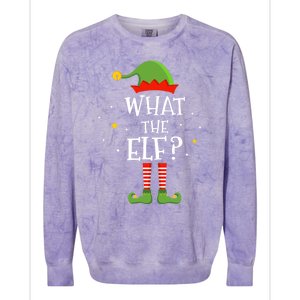 What The Elf Funny Christmas Matching Family Pajama Funny Gift Colorblast Crewneck Sweatshirt