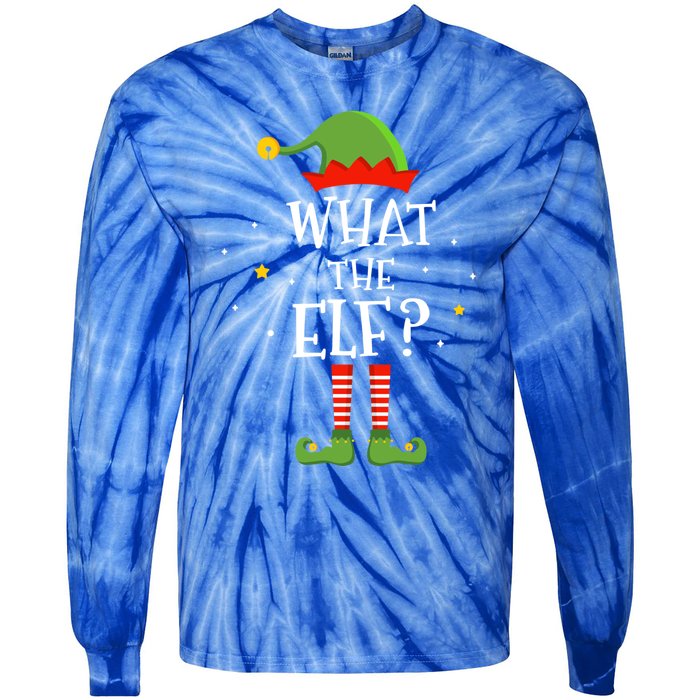 What The Elf Funny Christmas Matching Family Pajama Funny Gift Tie-Dye Long Sleeve Shirt