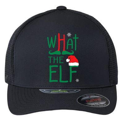 What The Elf Funny Ugly Christmas Xmas Gift Flexfit Unipanel Trucker Cap