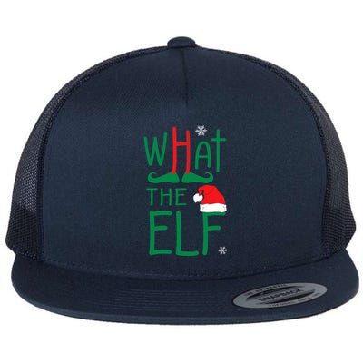 What The Elf Funny Ugly Christmas Xmas Gift Flat Bill Trucker Hat