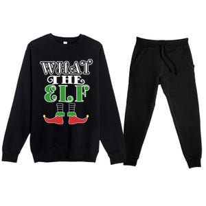 What The Elf Family Matching Christmas Group Gift Pajama Gift Premium Crewneck Sweatsuit Set