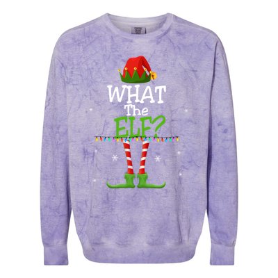 What The Elf Family Matching Funny Christmas Tees Adult Gift Colorblast Crewneck Sweatshirt