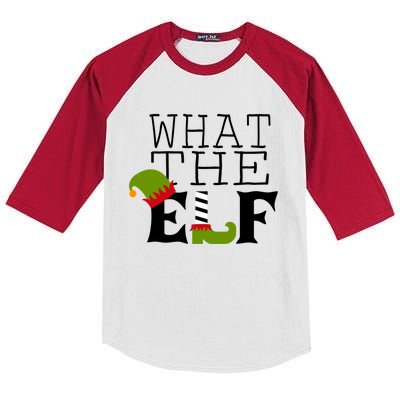 What The Elf Funny Christmas Festive Graphic Holiday Gift Kids Colorblock Raglan Jersey