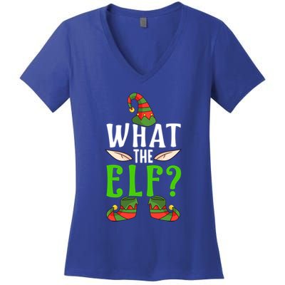 What The Elf Funny Ears No Swearing Christmas Meaningful Gift Women's V-Neck T-Shirt