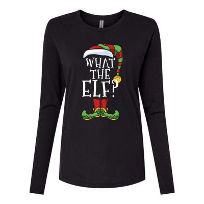 What The Elf? Family Matching Christmas Group Gift Pajama Gift Womens Cotton Relaxed Long Sleeve T-Shirt