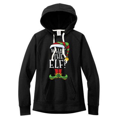 What The Elf? Family Matching Christmas Group Gift Pajama Gift Women's Fleece Hoodie