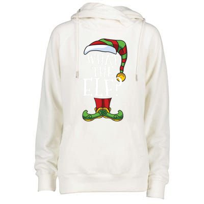 What The Elf? Family Matching Christmas Group Gift Pajama Gift Womens Funnel Neck Pullover Hood