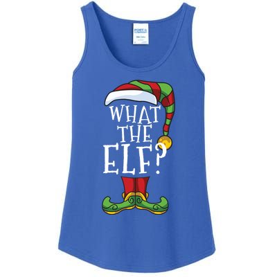 What The Elf? Family Matching Christmas Group Gift Pajama Gift Ladies Essential Tank