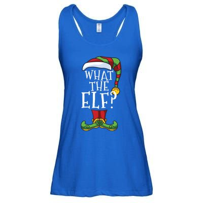 What The Elf? Family Matching Christmas Group Gift Pajama Gift Ladies Essential Flowy Tank