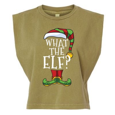 What The Elf? Family Matching Christmas Group Gift Pajama Gift Garment-Dyed Women's Muscle Tee