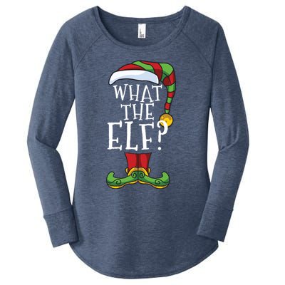 What The Elf? Family Matching Christmas Group Gift Pajama Gift Women's Perfect Tri Tunic Long Sleeve Shirt