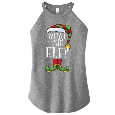 What The Elf? Family Matching Christmas Group Gift Pajama Gift Women's Perfect Tri Rocker Tank