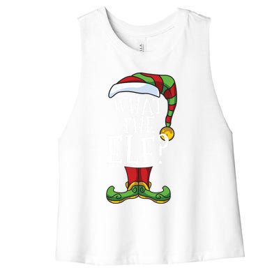 What The Elf? Family Matching Christmas Group Gift Pajama Gift Women's Racerback Cropped Tank