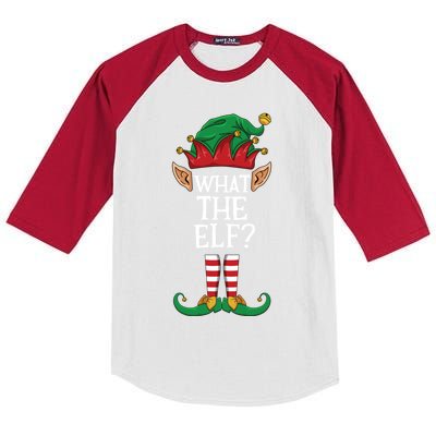 What The Elf Matching Family Christmas Holiday Group Gift Kids Colorblock Raglan Jersey