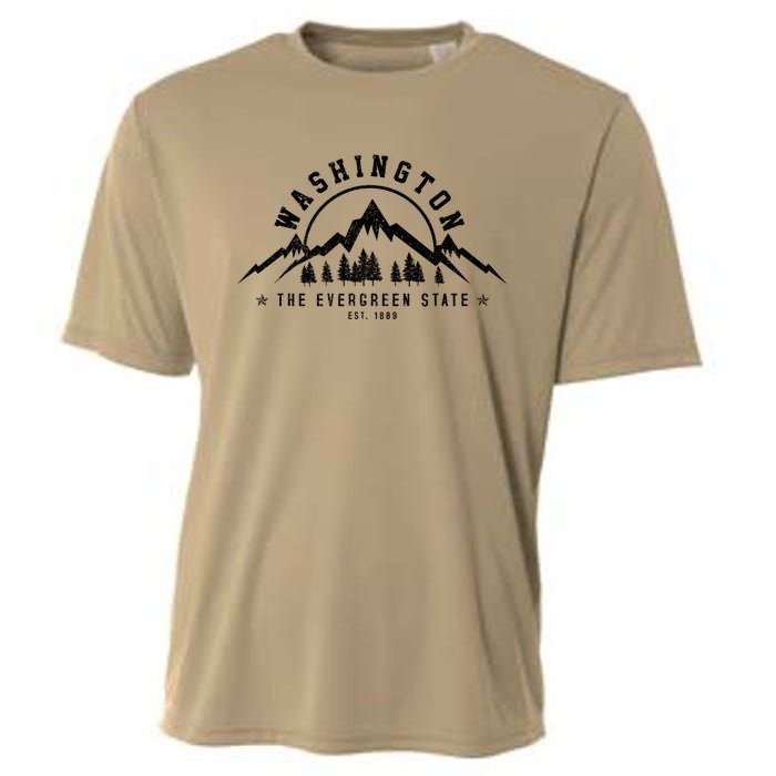 Washington The Evergreen State Nature Mountains Outdoor Gift T Cooling Performance Crew T-Shirt