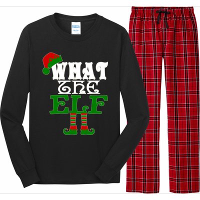 What The Elf Ugly Christmas Funny Gift Long Sleeve Pajama Set