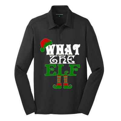 What The Elf Ugly Christmas Funny Gift Silk Touch Performance Long Sleeve Polo