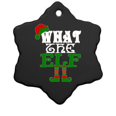 What The Elf Ugly Christmas Funny Gift Ceramic Star Ornament