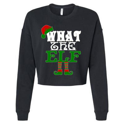What The Elf Ugly Christmas Funny Gift Cropped Pullover Crew