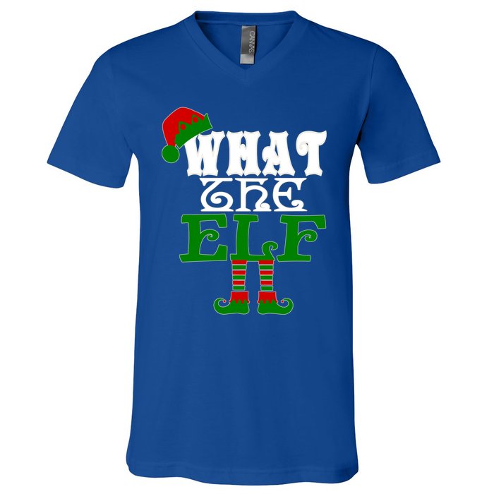 What The Elf Ugly Christmas Funny Gift V-Neck T-Shirt