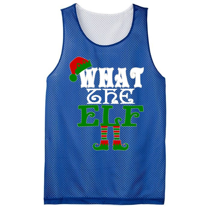 What The Elf Ugly Christmas Funny Gift Mesh Reversible Basketball Jersey Tank